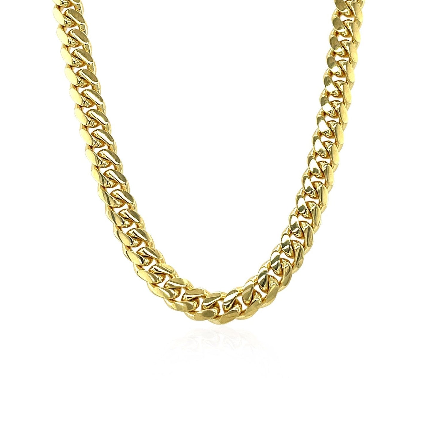 5.0mm 14k Yellow Gold Classic Miami Cuban Solid Chain Bids.com