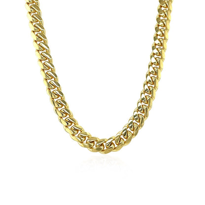 5.0mm 14k Yellow Gold Classic Miami Cuban Solid Chain Bids.com