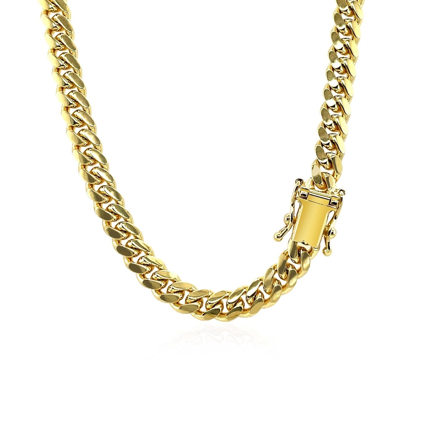 5.0mm 14k Yellow Gold Classic Miami Cuban Solid Chain Bids.com