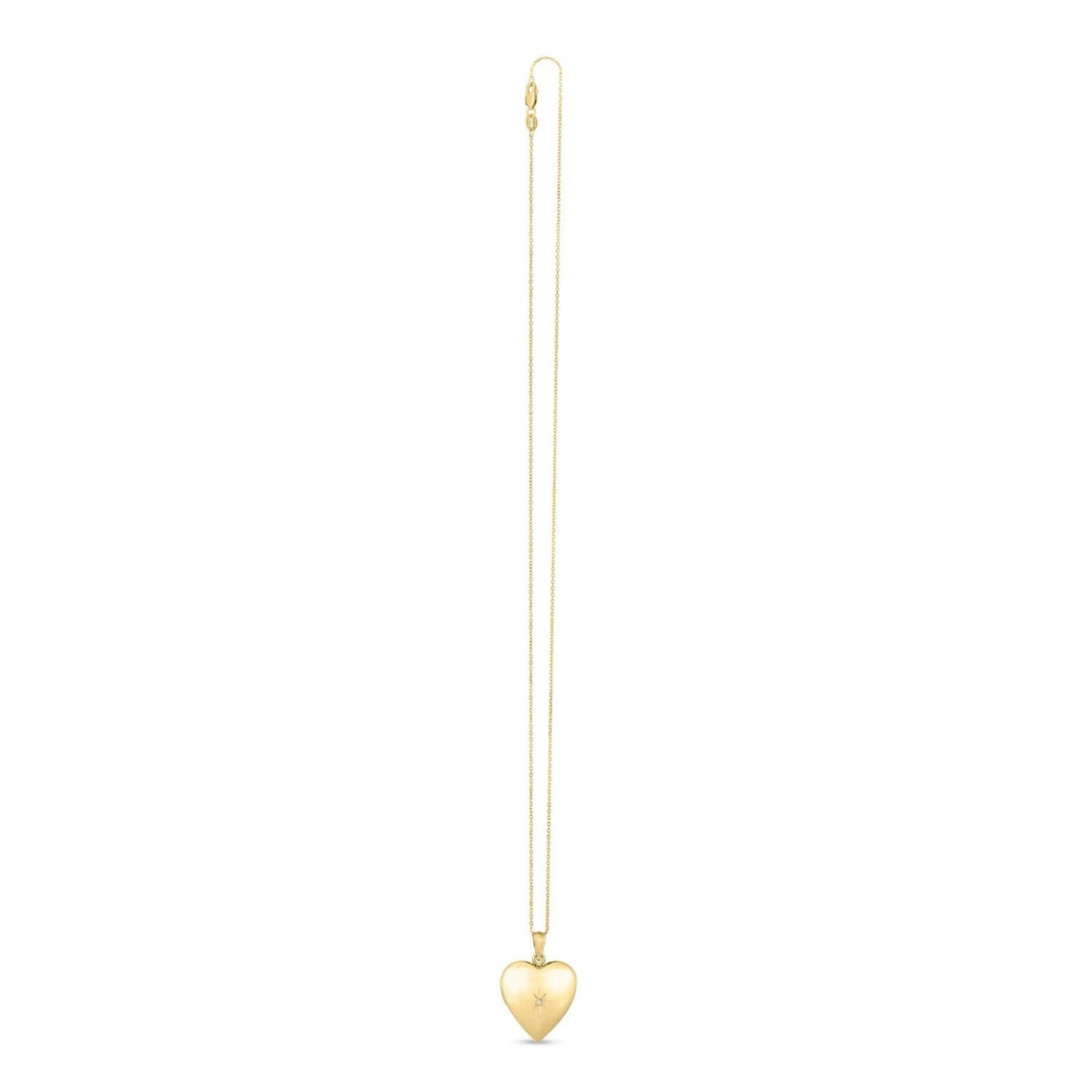 14k Yellow Gold Diamond Heart Locket Necklace Bids.com
