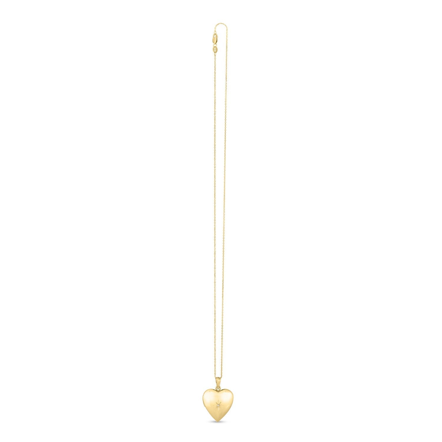 14k Yellow Gold Diamond Heart Locket Necklace Bids.com