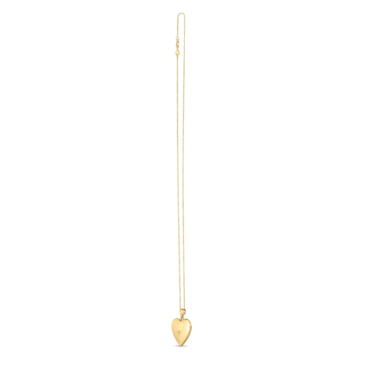 14k Yellow Gold Diamond Heart Locket Necklace Bids.com