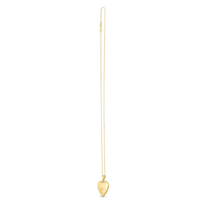 14k Yellow Gold Diamond Heart Locket Necklace Bids.com