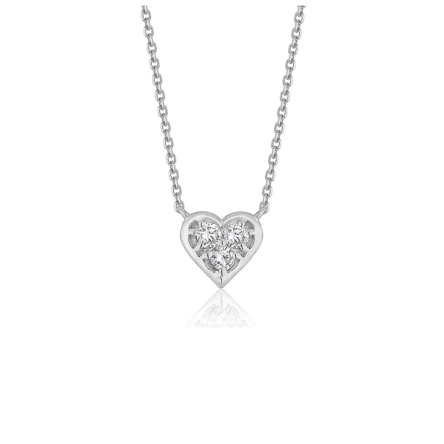 Diamond Heart Design Pendant in 14k White Gold Bids.com