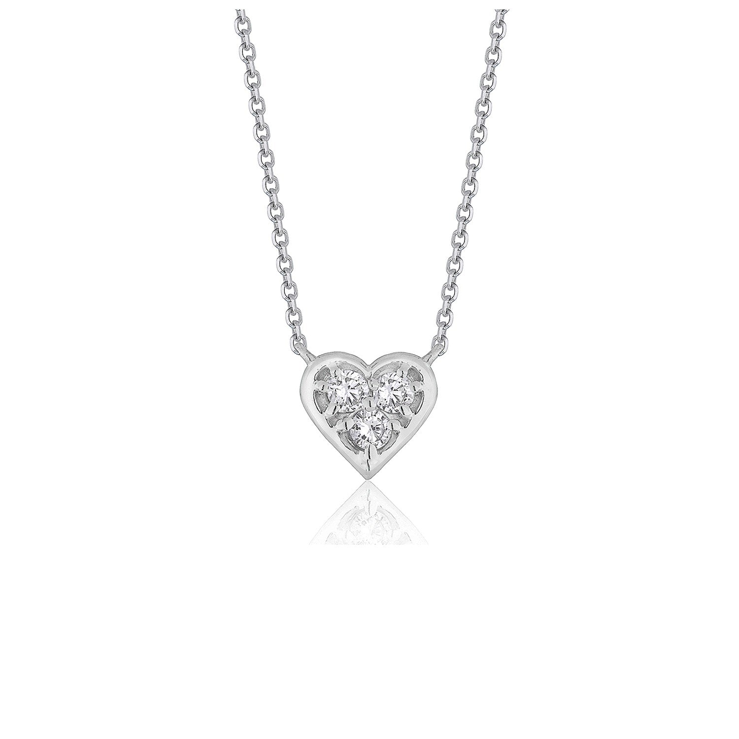 Diamond Heart Design Pendant in 14k White Gold Bids.com