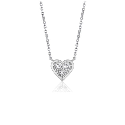 Diamond Heart Design Pendant in 14k White Gold Bids.com