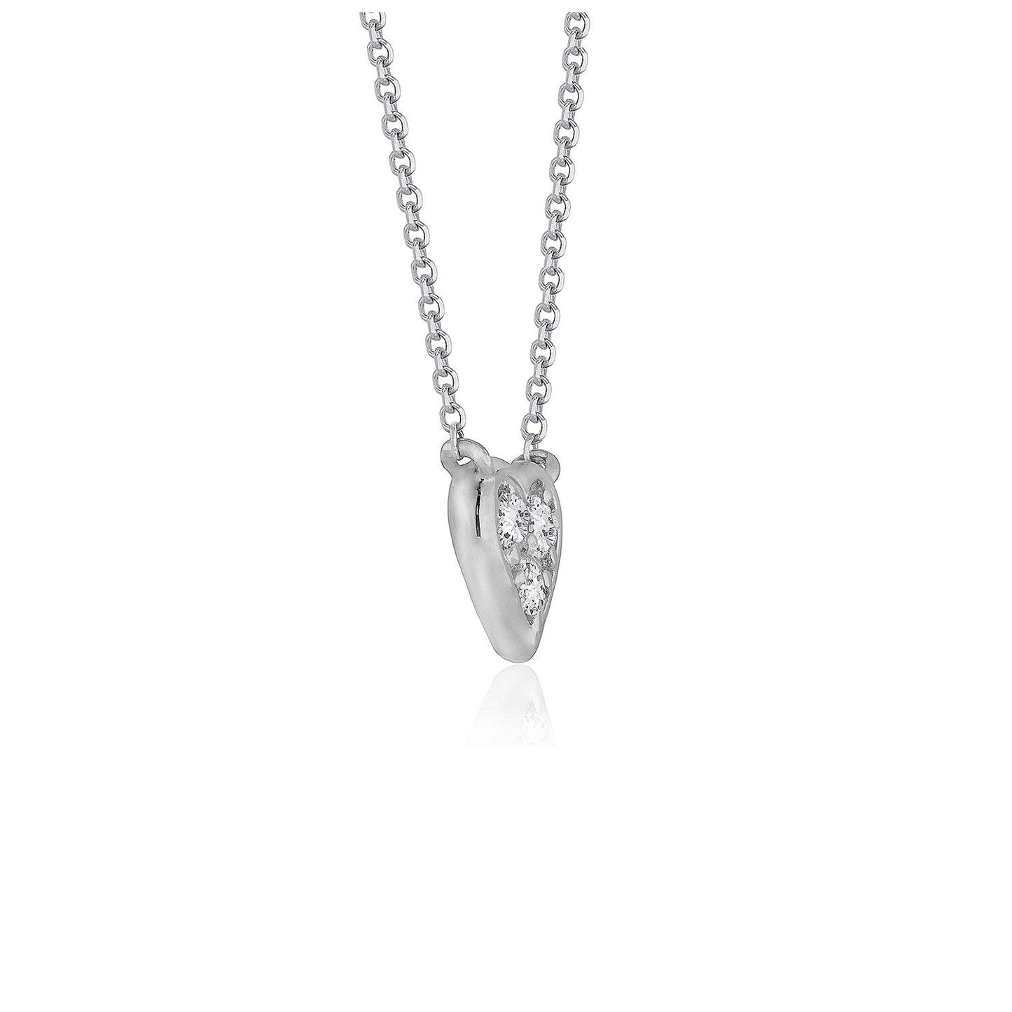 Diamond Heart Design Pendant in 14k White Gold Bids.com