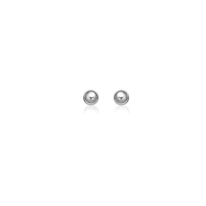 14k White Gold Round Stud Earrings (4.0 mm) Bids.com