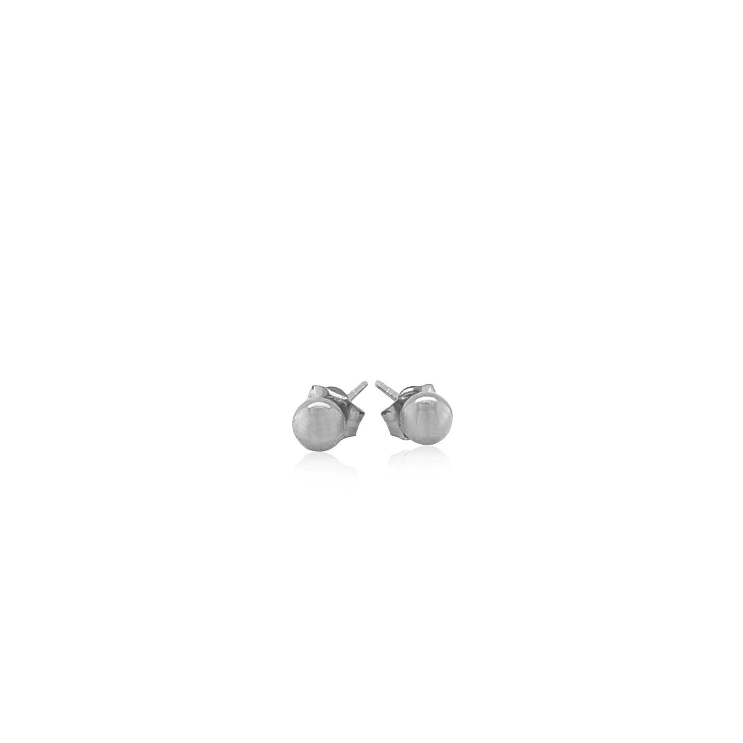 14k White Gold Round Stud Earrings (4.0 mm) Bids.com