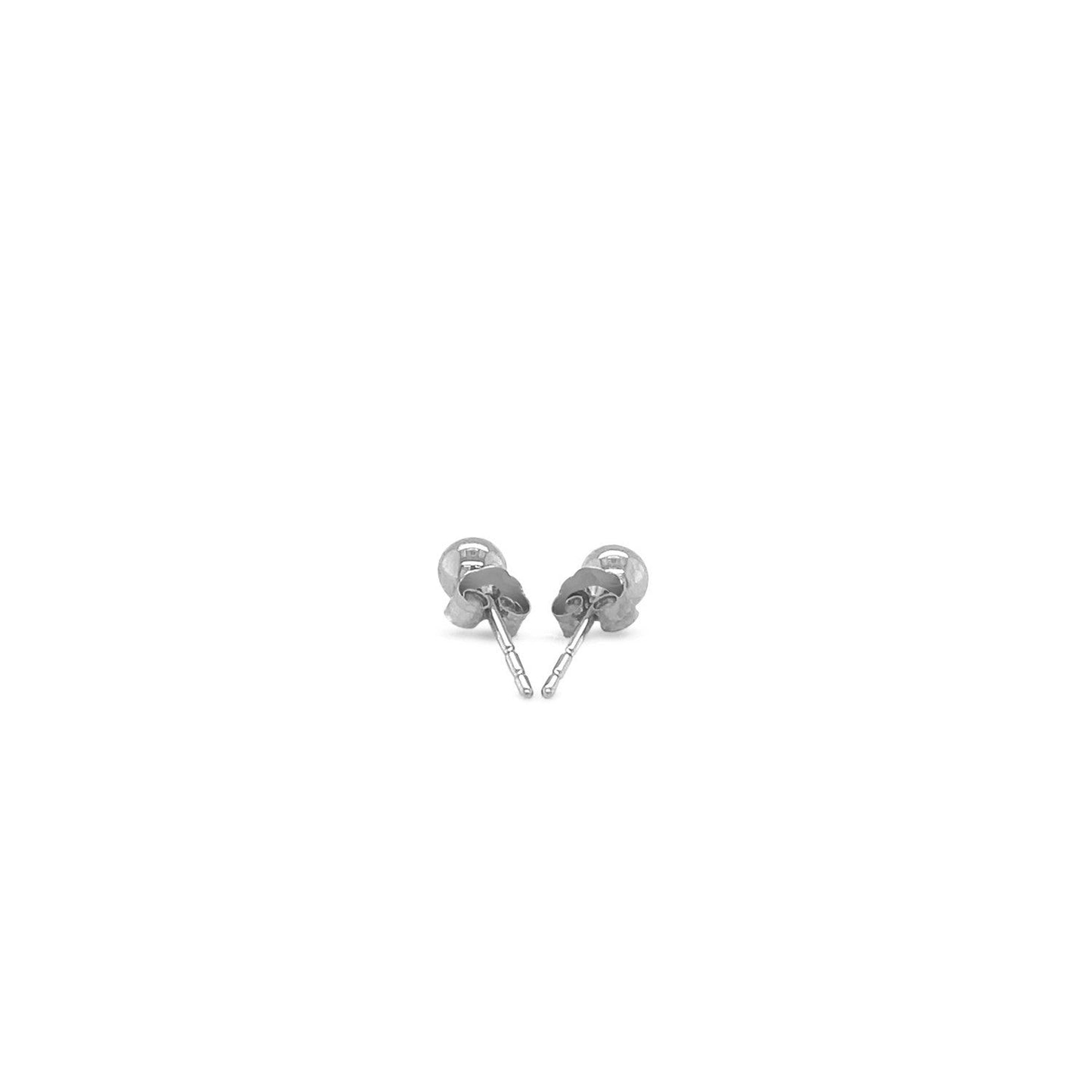 14k White Gold Round Stud Earrings (4.0 mm) Bids.com