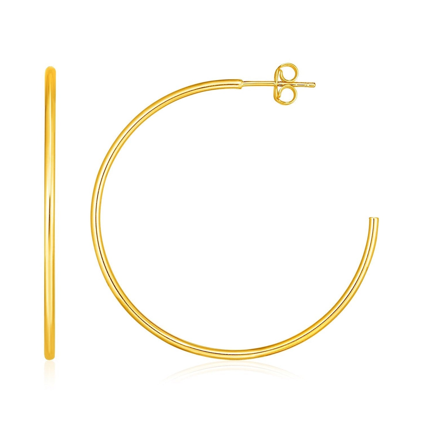 14k Yellow Gold Polished Hoop Earrings Bids.com