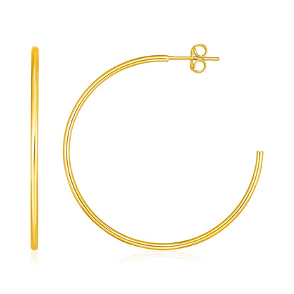 14k Yellow Gold Polished Hoop Earrings Bids.com