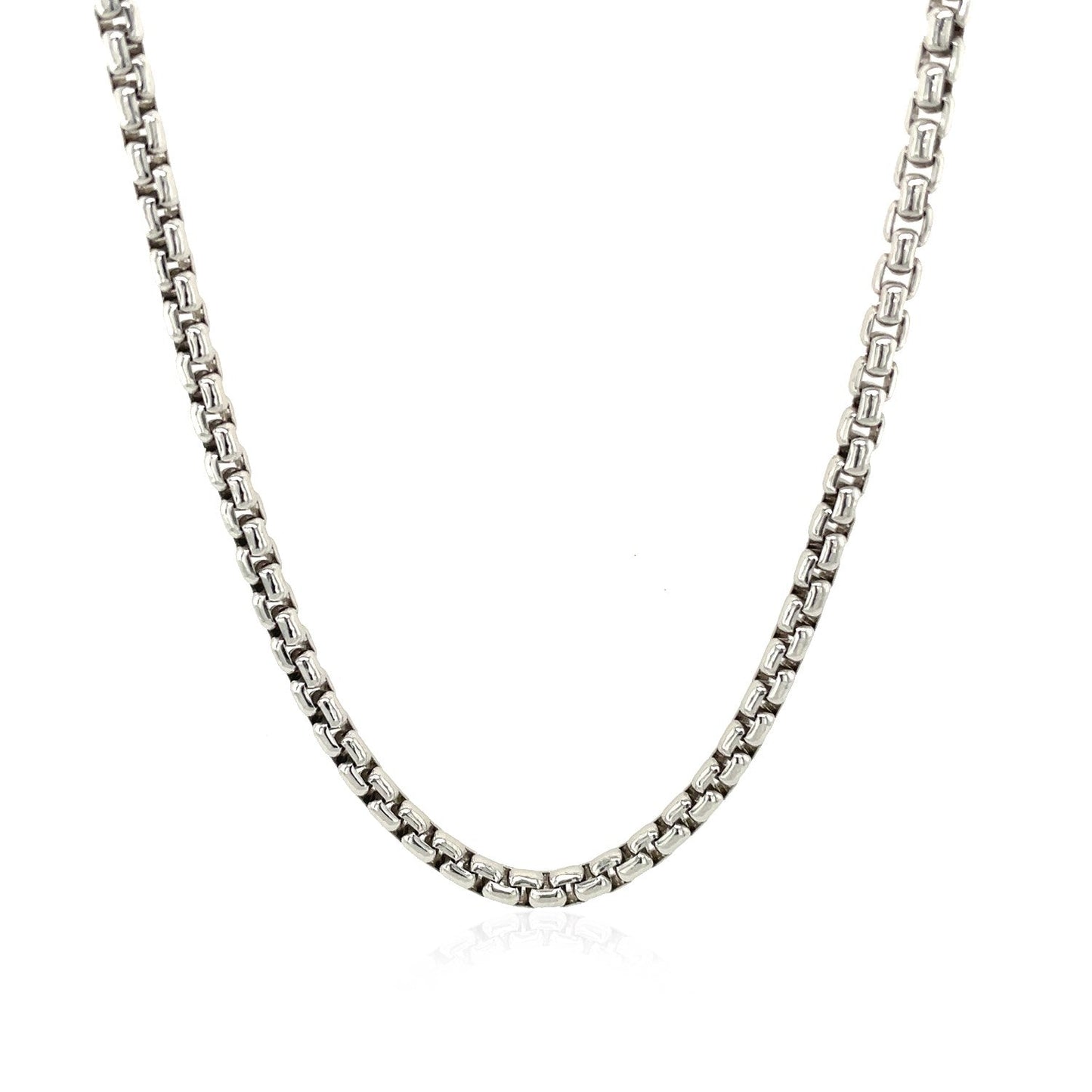 3.0mm Sterling Silver Rhodium Plated Round Box Chain Bids.com