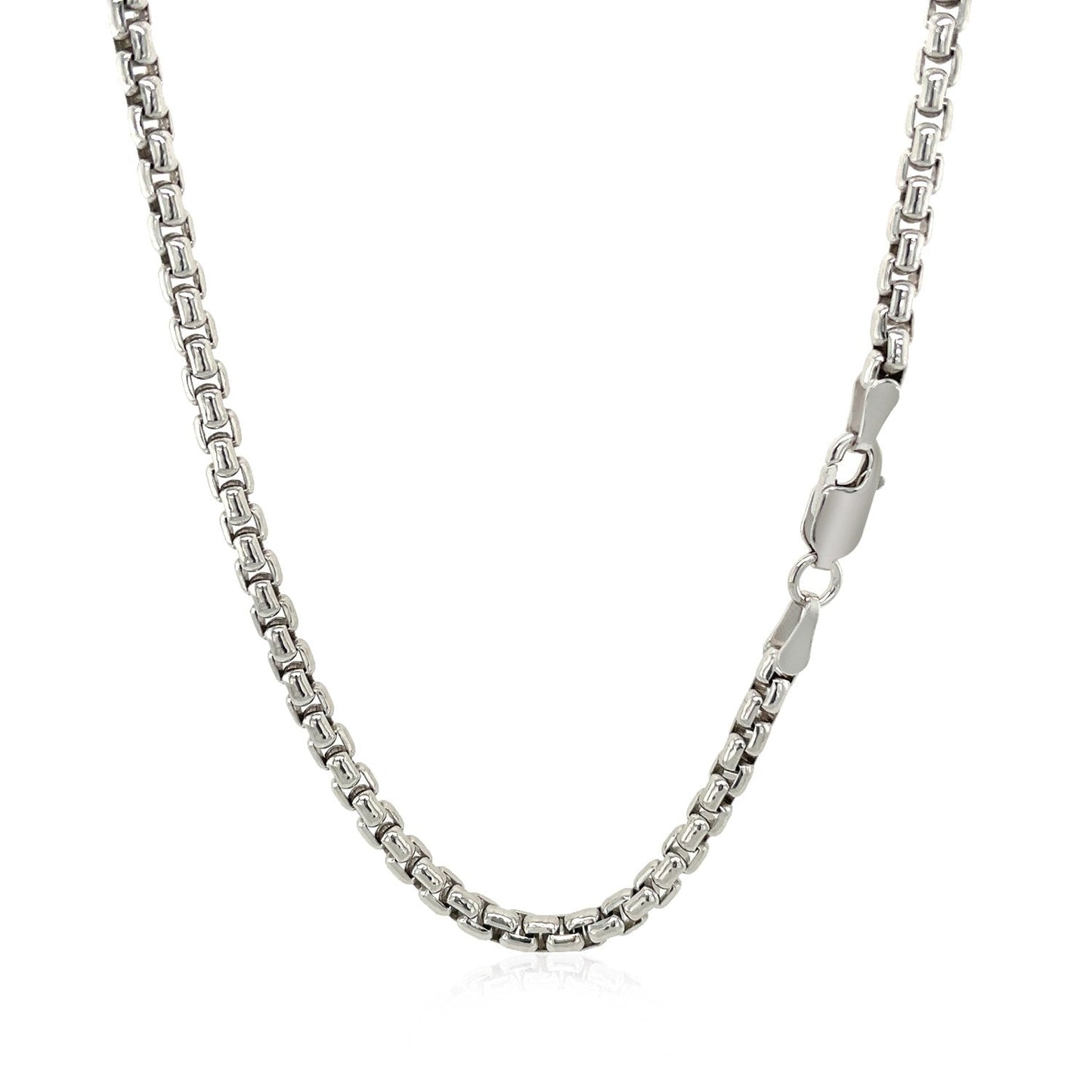 3.0mm Sterling Silver Rhodium Plated Round Box Chain Bids.com