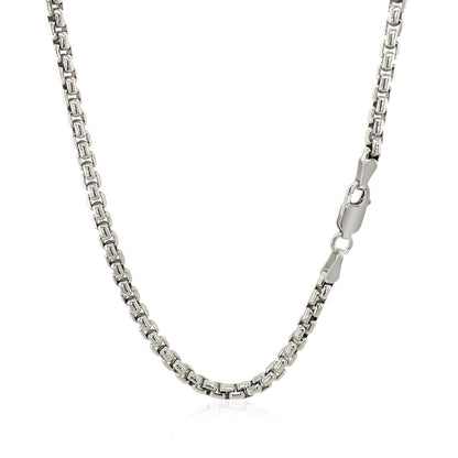 3.0mm Sterling Silver Rhodium Plated Round Box Chain Bids.com