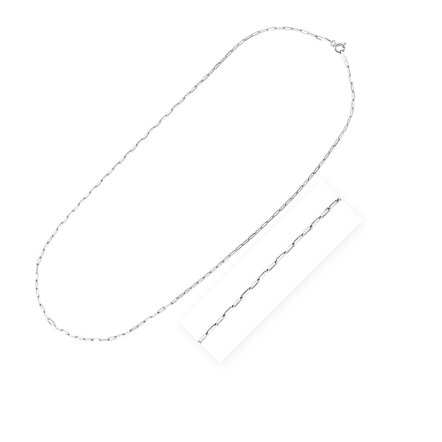 Sterling Silver Rhodium Plated Paperclip Chain (1.8 mm) Bids.com