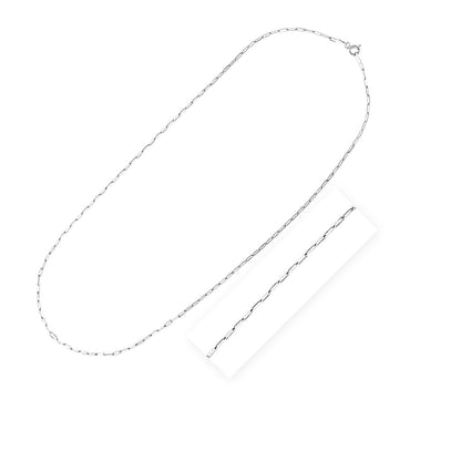 Sterling Silver Rhodium Plated Paperclip Chain (1.8 mm) Bids.com