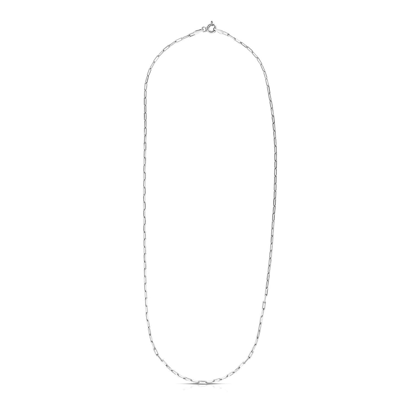Sterling Silver Rhodium Plated Paperclip Chain (1.8 mm) Bids.com