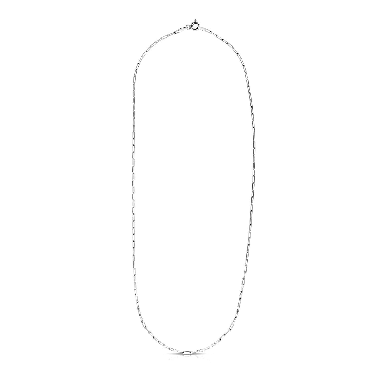 Sterling Silver Rhodium Plated Paperclip Chain (1.8 mm) Bids.com