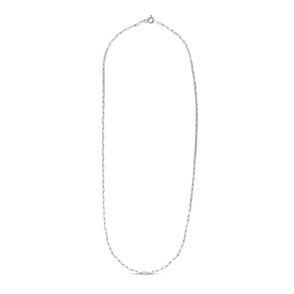 Sterling Silver Rhodium Plated Paperclip Chain (1.8 mm) Bids.com