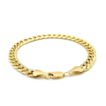 10k Yellow Gold Semi Solid Miami Cuban Bracelet (6.60 mm) Bids.com