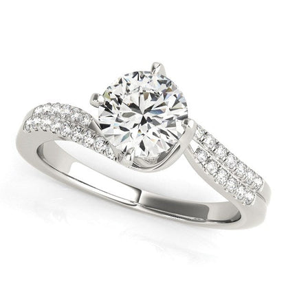 14k White Gold Spiral Design Pronged Diamond Engagement Ring (1 1/8 cttw) Bids.com