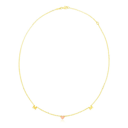 14k Yellow and Rose Gold Mom Necklace Bids.com