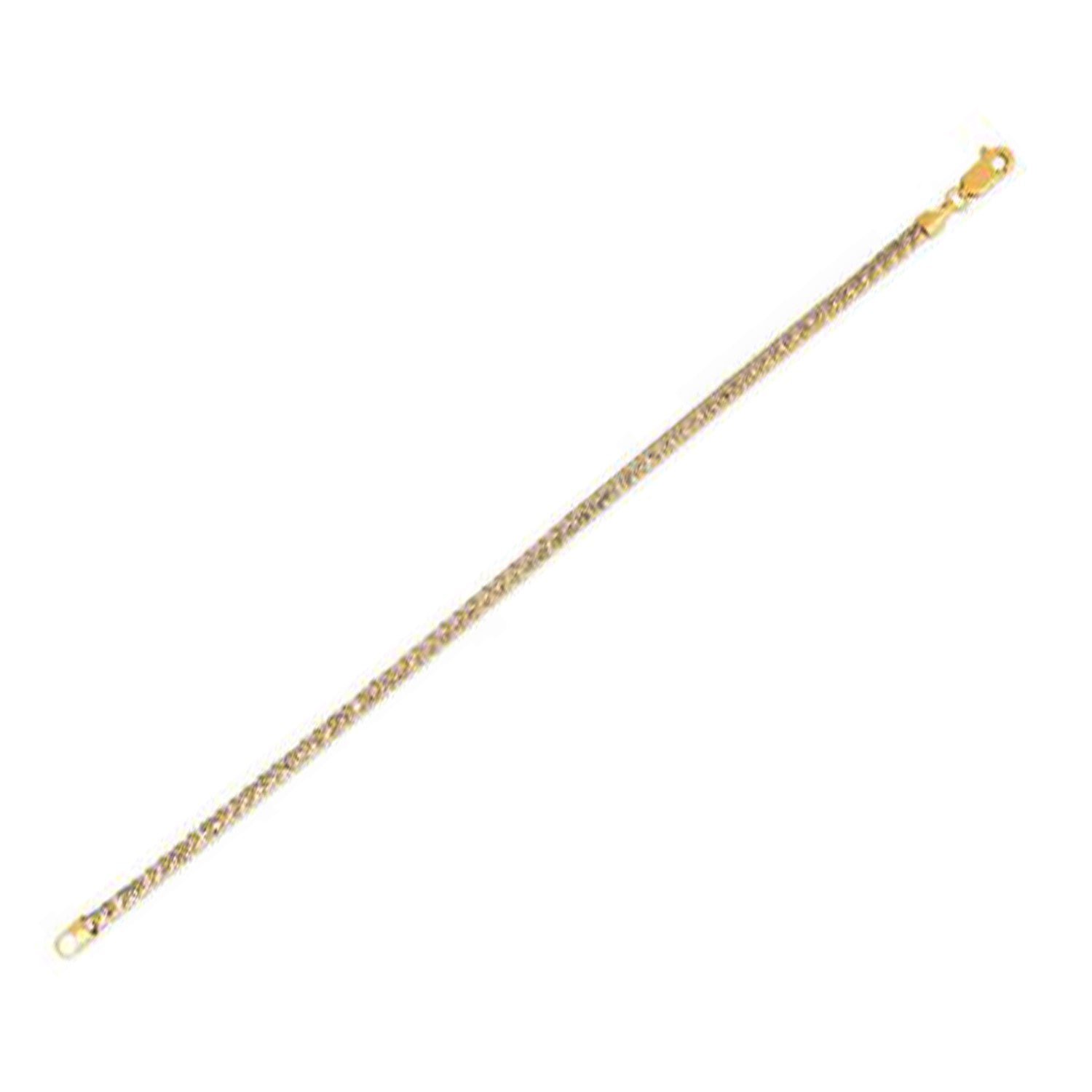 Round Pave Franco Chain Bracelet in 14k Yellow Gold  (3.15 mm) Bids.com