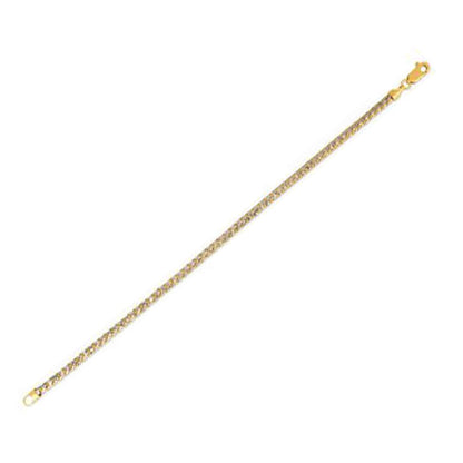 Round Pave Franco Chain Bracelet in 14k Yellow Gold  (3.15 mm) Bids.com