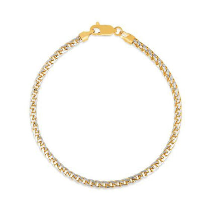 Round Pave Franco Chain Bracelet in 14k Yellow Gold  (3.15 mm) Bids.com