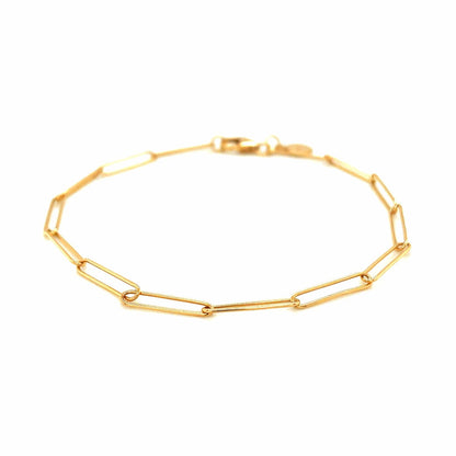 14k Yellow Gold Wire Paperclip Bracelet (2.7mm) Bids.com