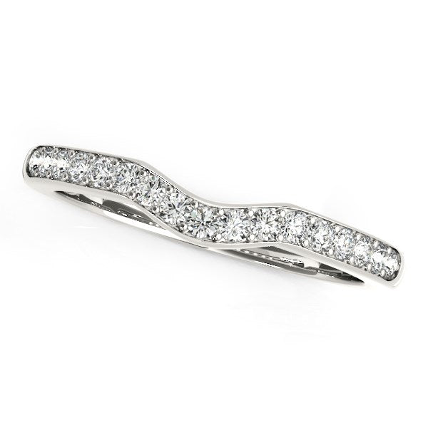 14k White Gold Curved Style Wedding Ring (1/4 cttw) Bids.com