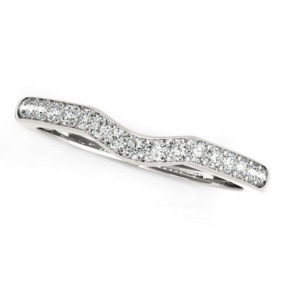 14k White Gold Curved Style Wedding Ring (1/4 cttw) Bids.com
