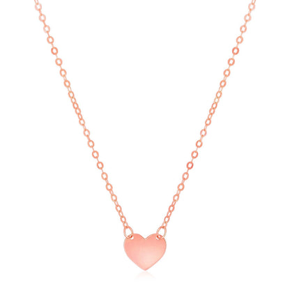 14k Rose Gold Polished Mini Heart Necklace Bids.com