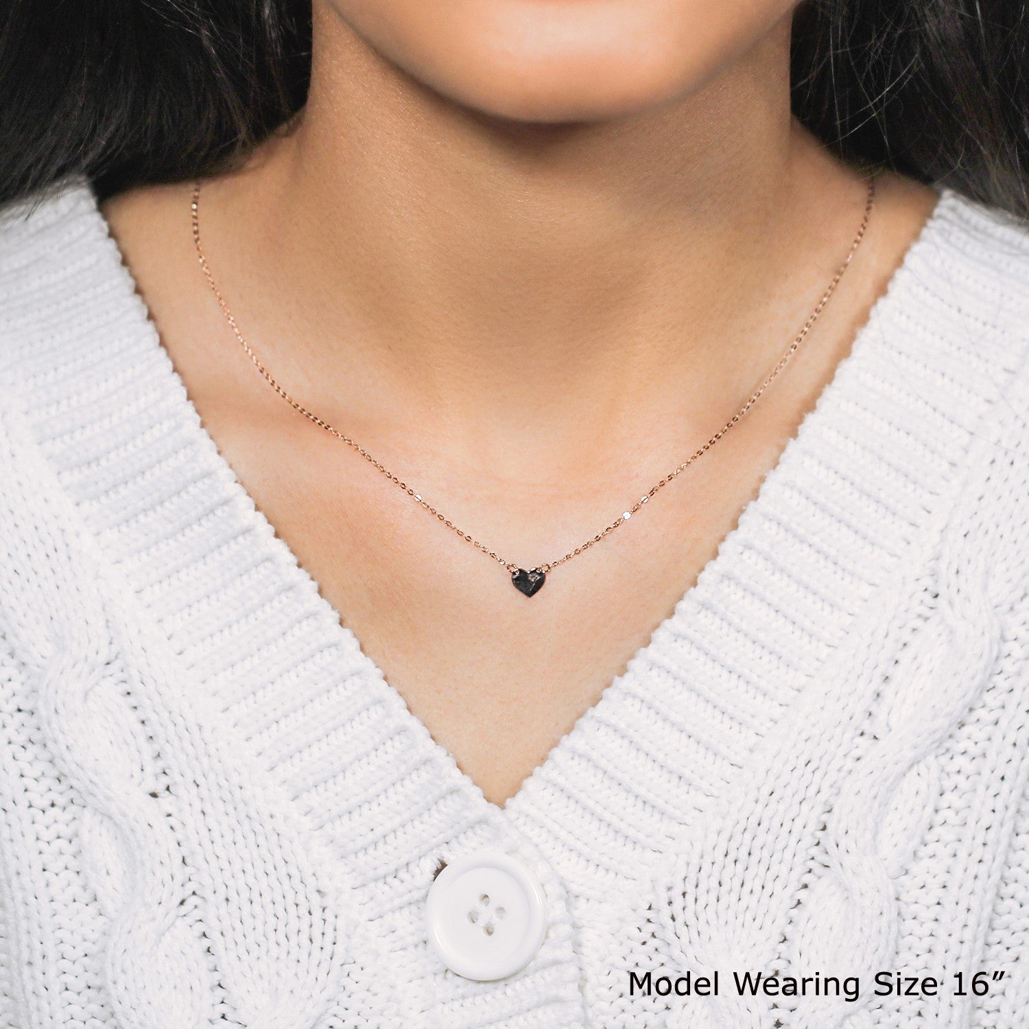 14k Rose Gold Polished Mini Heart Necklace Bids.com