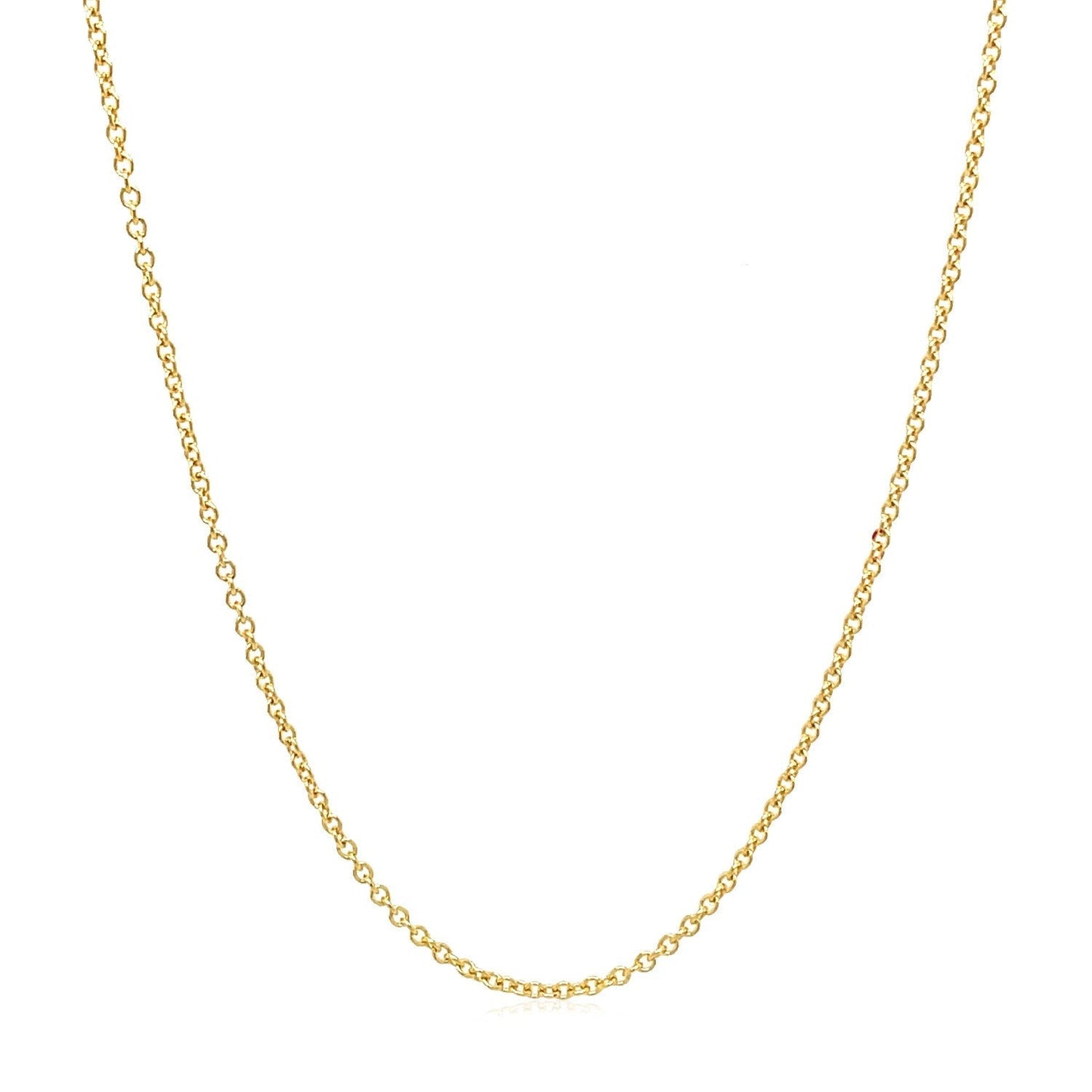 14k Yellow Gold Round Cable Link Chain 1.3mm Bids.com