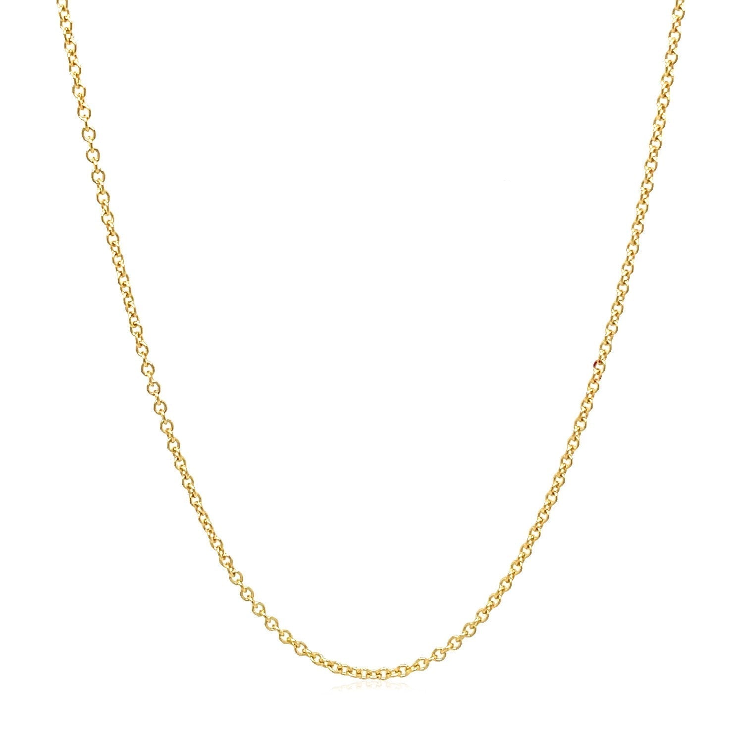 14k Yellow Gold Round Cable Link Chain 1.3mm Bids.com
