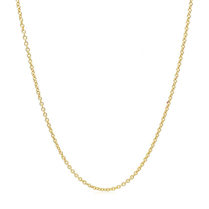 14k Yellow Gold Round Cable Link Chain 1.3mm Bids.com
