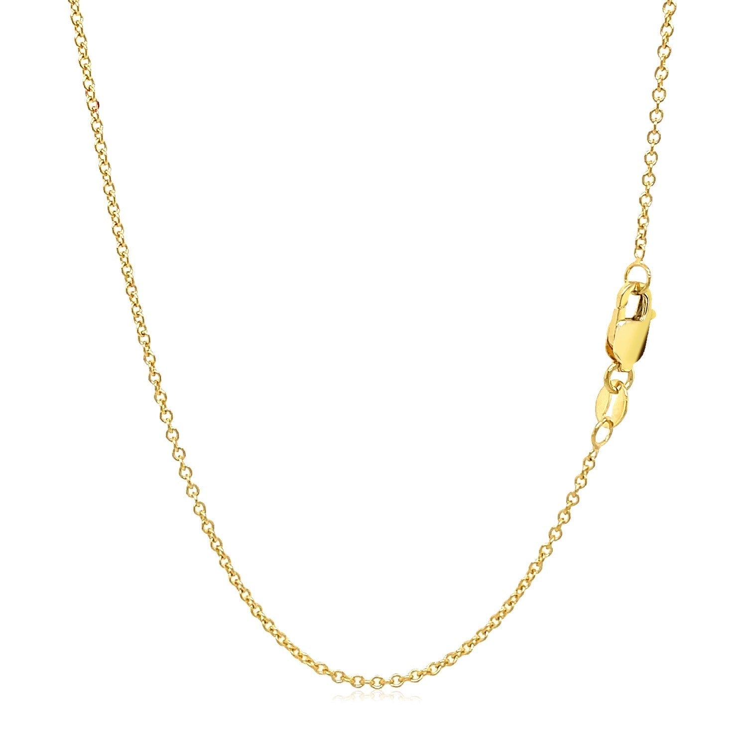 14k Yellow Gold Round Cable Link Chain 1.3mm Bids.com