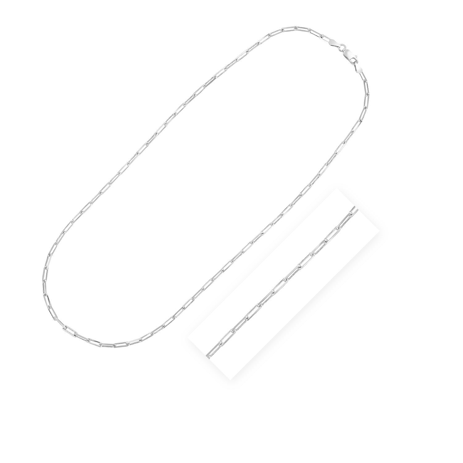 Sterling Silver Rhodium Plated Paperclip Chain (3.0 mm) Bids.com