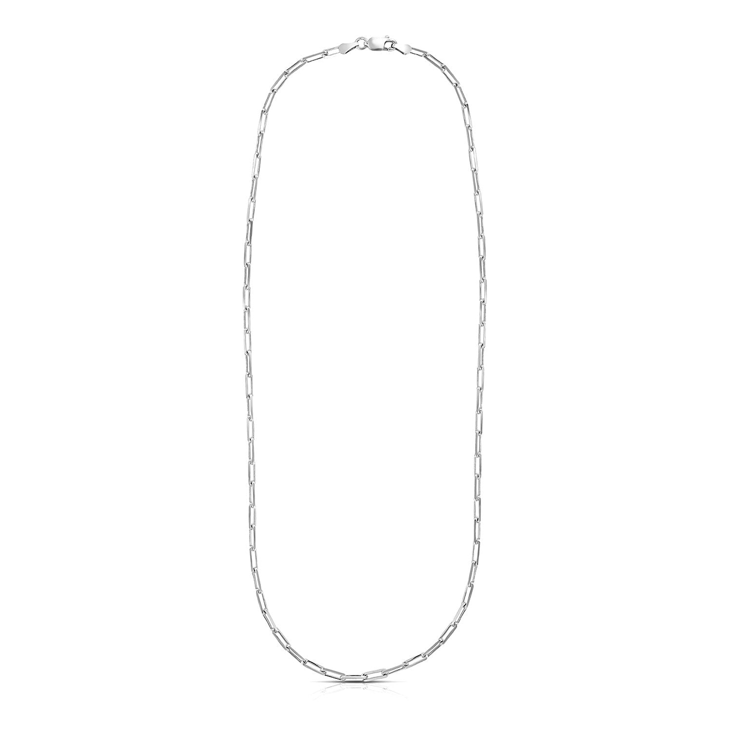 Sterling Silver Rhodium Plated Paperclip Chain (3.0 mm) Bids.com