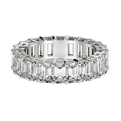 Emerald Cut Lab Grown Diamond Eternity Ring in 14k White Gold (4 cttw FG/VS2) Bids.com