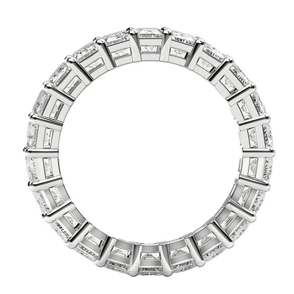 Emerald Cut Lab Grown Diamond Eternity Ring in 14k White Gold (4 cttw FG/VS2) Bids.com