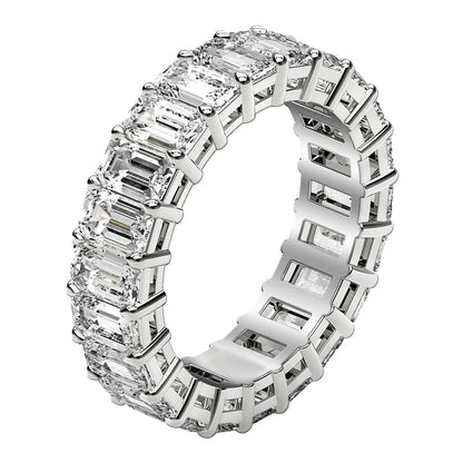 Emerald Cut Lab Grown Diamond Eternity Ring in 14k White Gold (4 cttw FG/VS2) Bids.com