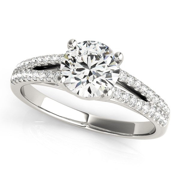 14k White Gold Split Shank Round Diamond Engagement Ring (1 1/8 cttw) Bids.com