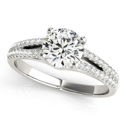 14k White Gold Split Shank Round Diamond Engagement Ring (1 1/8 cttw) Bids.com
