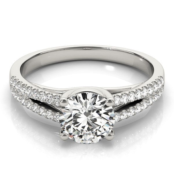 14k White Gold Split Shank Round Diamond Engagement Ring (1 1/8 cttw) Bids.com