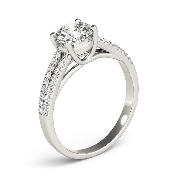14k White Gold Split Shank Round Diamond Engagement Ring (1 1/8 cttw) Bids.com