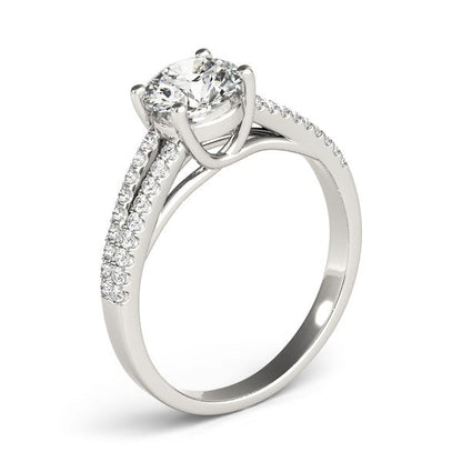 14k White Gold Split Shank Round Diamond Engagement Ring (1 1/8 cttw) Bids.com