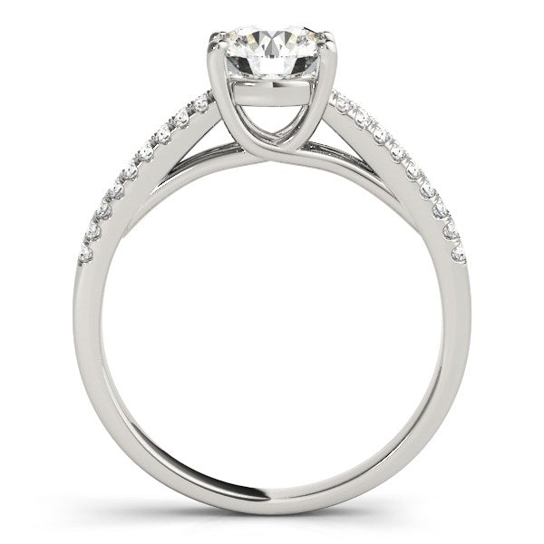 14k White Gold Split Shank Round Diamond Engagement Ring (1 1/8 cttw) Bids.com